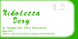 nikoletta dery business card